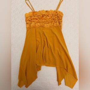 Orange Lace Top Vintage